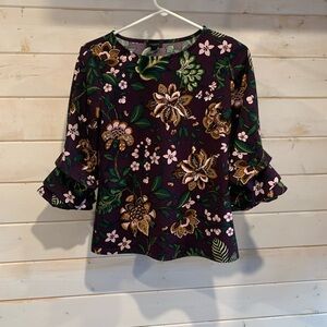 Ann Taylor | Purple Floral Blouse